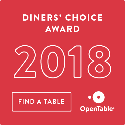 OpenTable diners choice award 2018